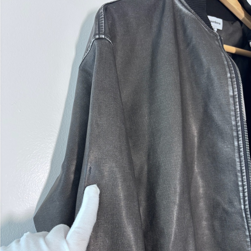 Superdown Revolve Ariel Black Faux Leather Zip Up Grunge Bomber Jacket Small NWT - Picture 4 of 8